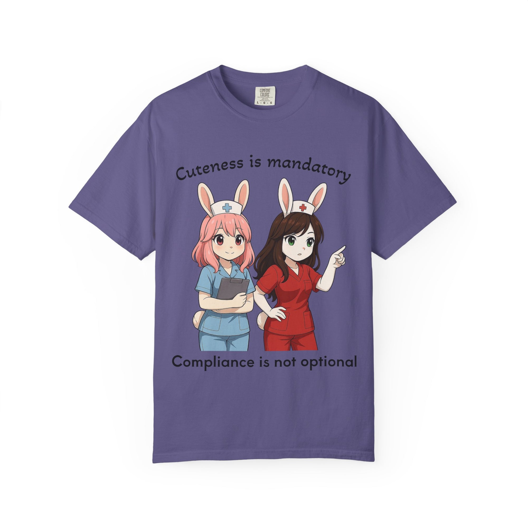 Cute Bunny Nurse Shirt – “Cuteness Is Mandatory” – Premium Comfort Colors Tee