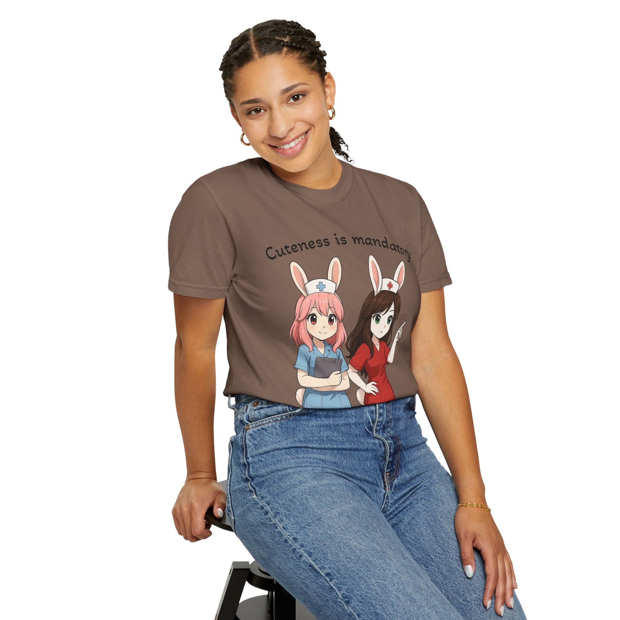 Cute Bunny Nurse Shirt – “Cuteness Is Mandatory” – Premium Comfort Colors Tee