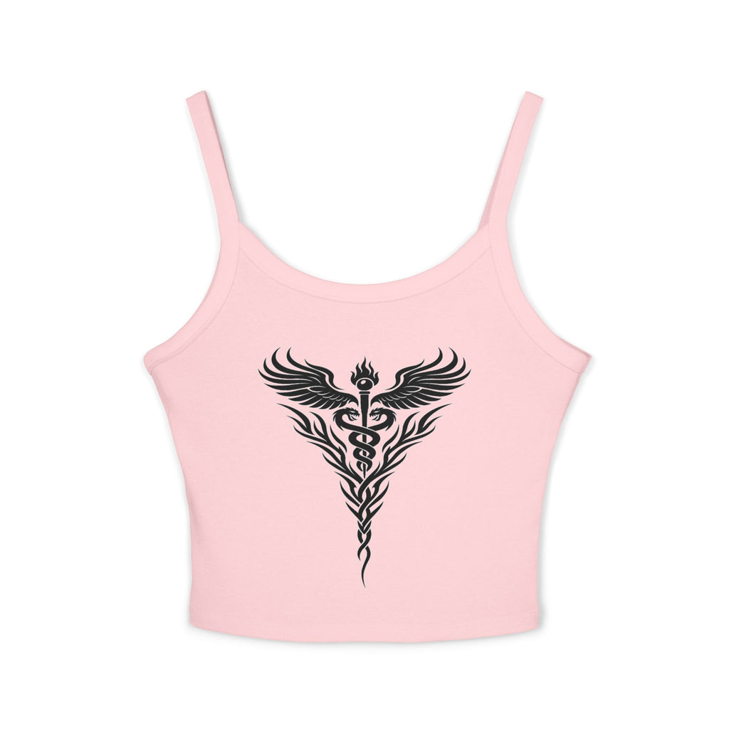 Tribal Caduceus Spaghetti Strap Tank Top - Tribal Caduceus design for nurses