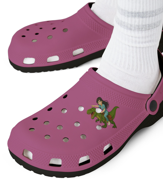 Cute Dino Riding Nurse EVA Foam Clogs – All-Day Comfort for Healthcare Workers