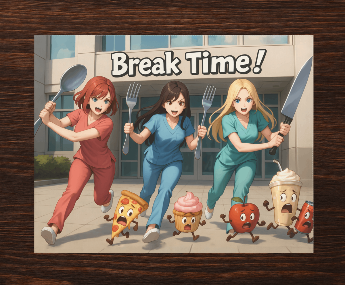 Nurse Placemat - No snack is safe at break time!