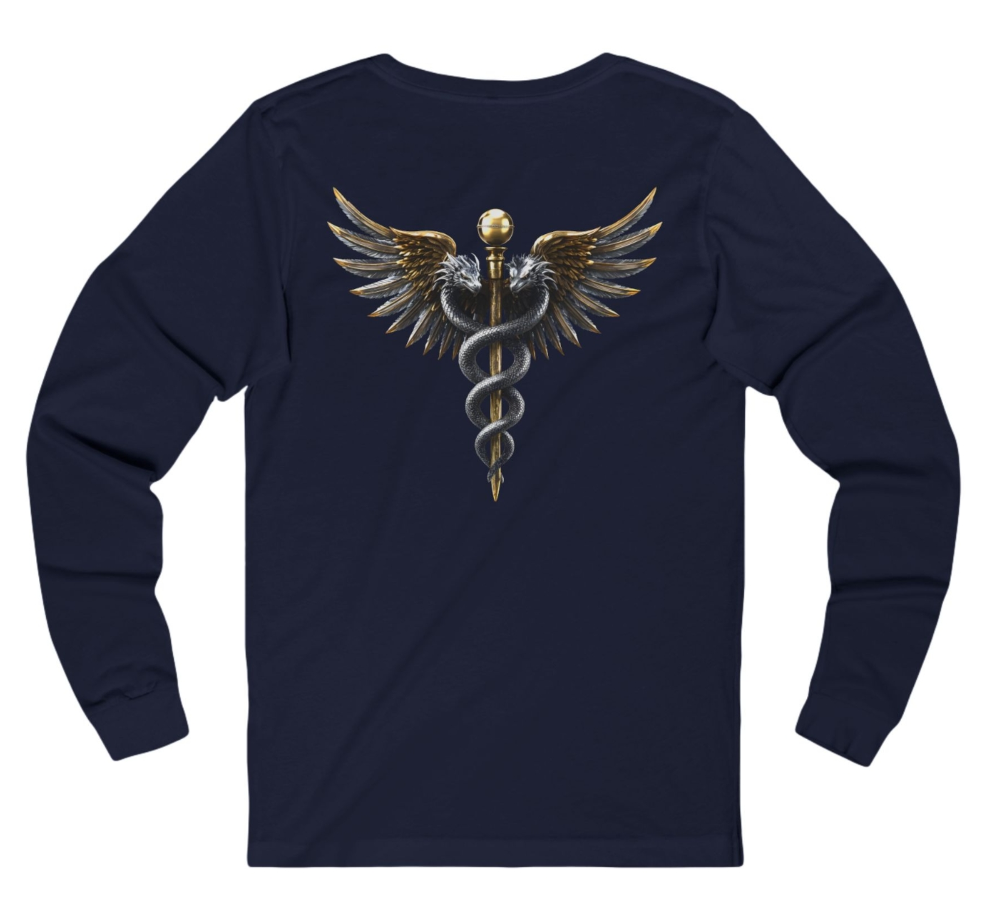 Caduceus & Heartbeat Long Sleeve Shirt for Medical Professionals