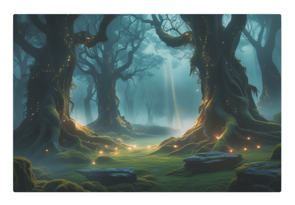 Fantasy Enchanted Misty Forest Metal Wall Art – Scenic Decor