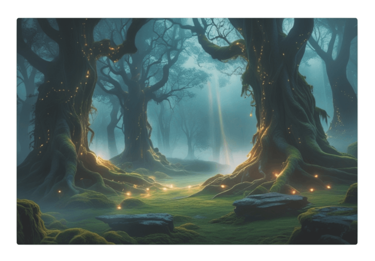 Fantasy Enchanted Misty Forest Metal Wall Art – Scenic Decor