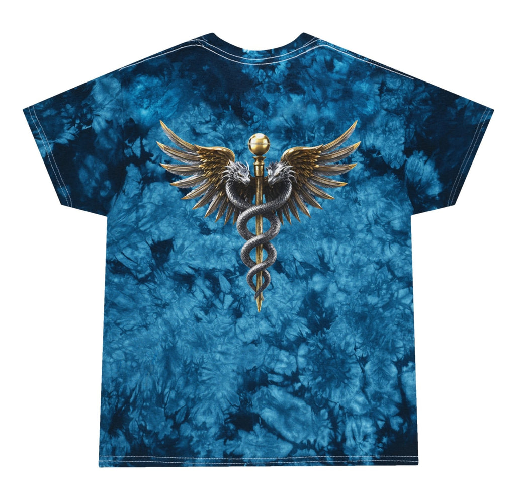 Nurse Hero Crystal Tie-Dye Shirt – Winged Caduceus Symbol Tee