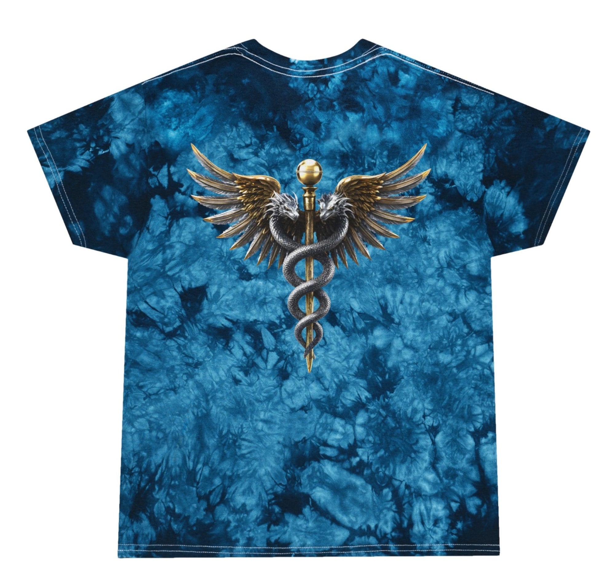 Nurse Hero Crystal Tie-Dye Shirt – Winged Caduceus Symbol Tee