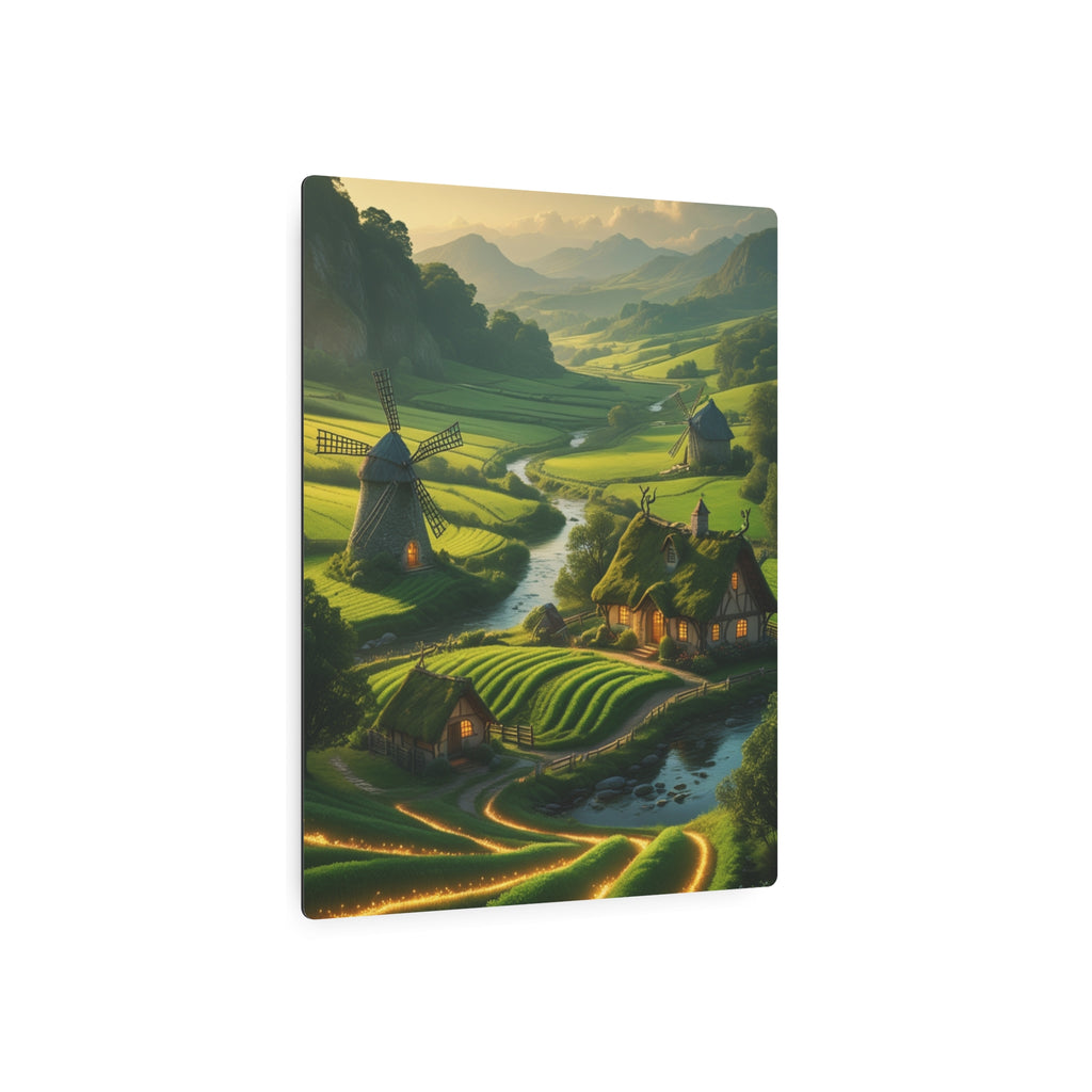 Fantasy Cottage Metal Wall Art – Enchanted Nature Landscape