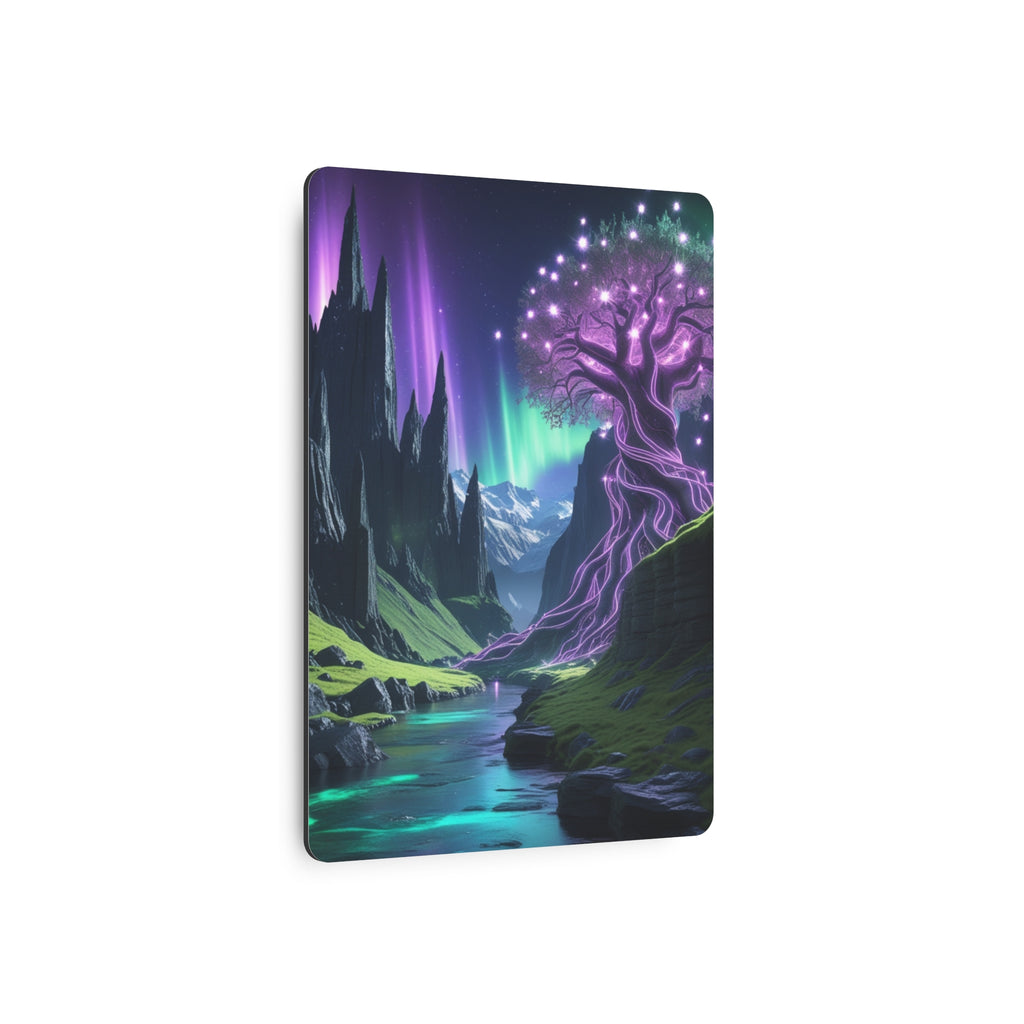 Fantasy Mystical Valley Metal Wall Art – Enchanted Nature Landscape