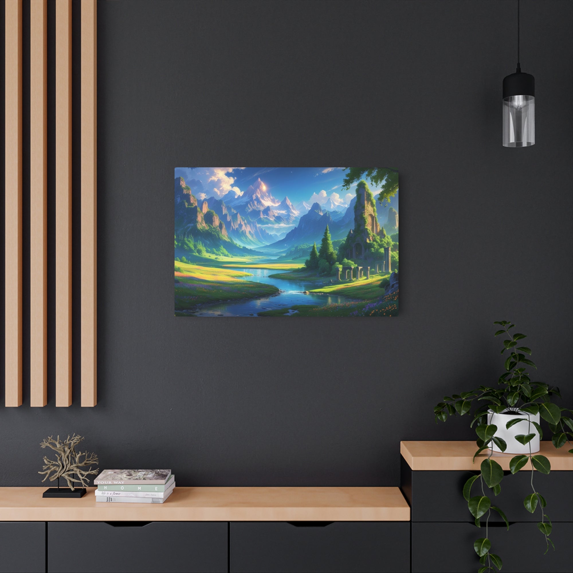 Fantasy Mountain Landscape Metal Wall Art – Scenic Decor