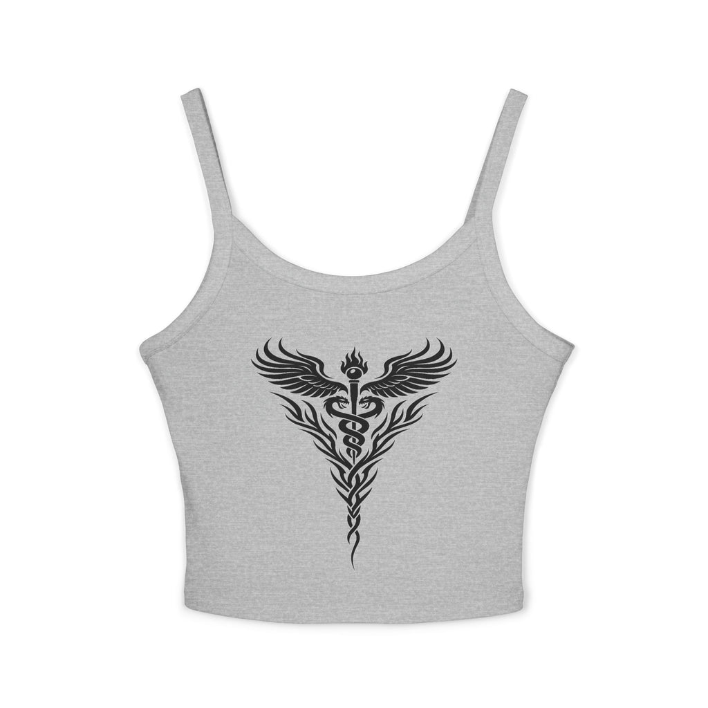 Tribal Caduceus Spaghetti Strap Tank Top - Tribal Caduceus design for nurses