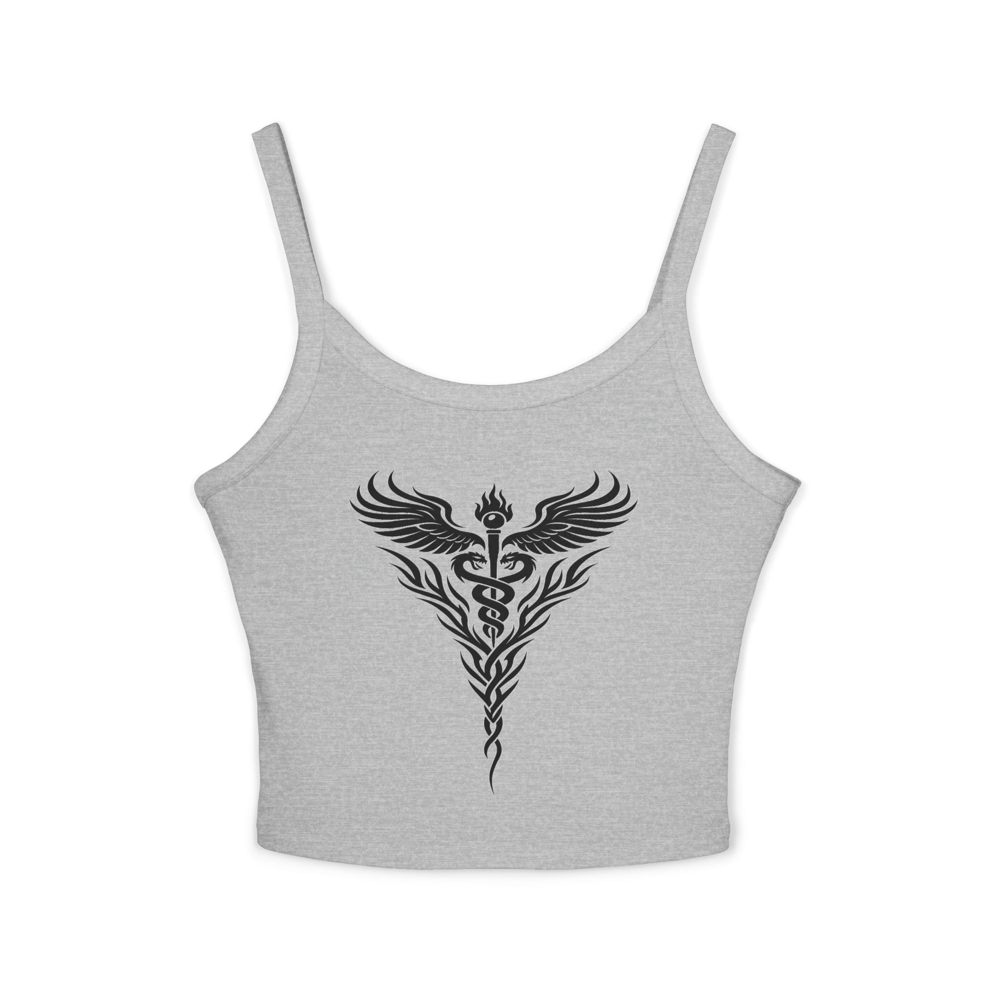 Tribal Caduceus Spaghetti Strap Tank Top - Tribal Caduceus design for nurses