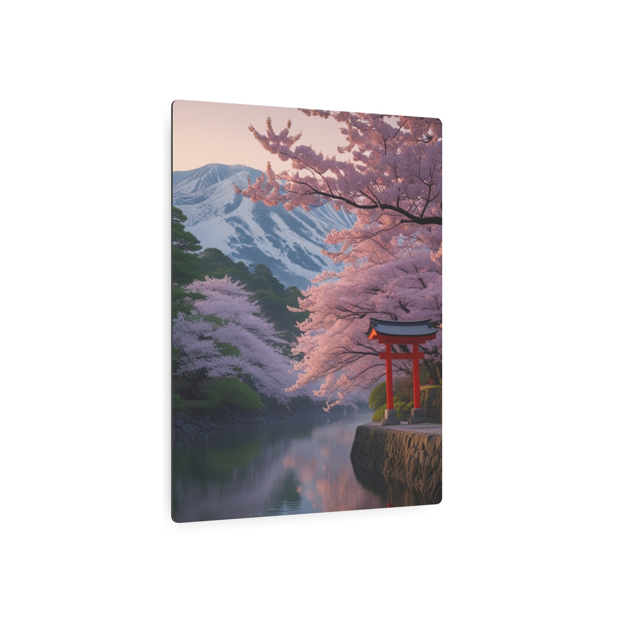Cherry Blossom Torii Metal Wall Art – Japanese Nature Decor