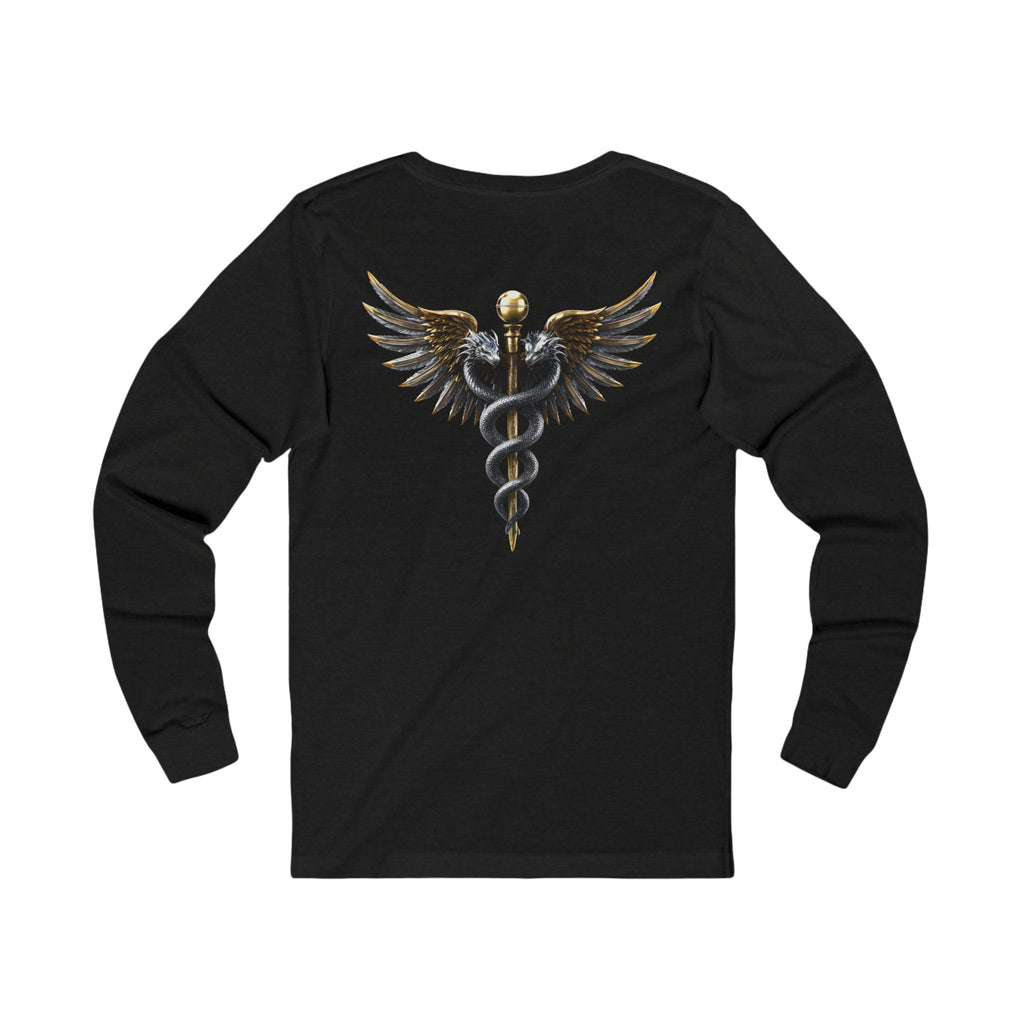 Caduceus & Heartbeat Long Sleeve Shirt for Medical Professionals