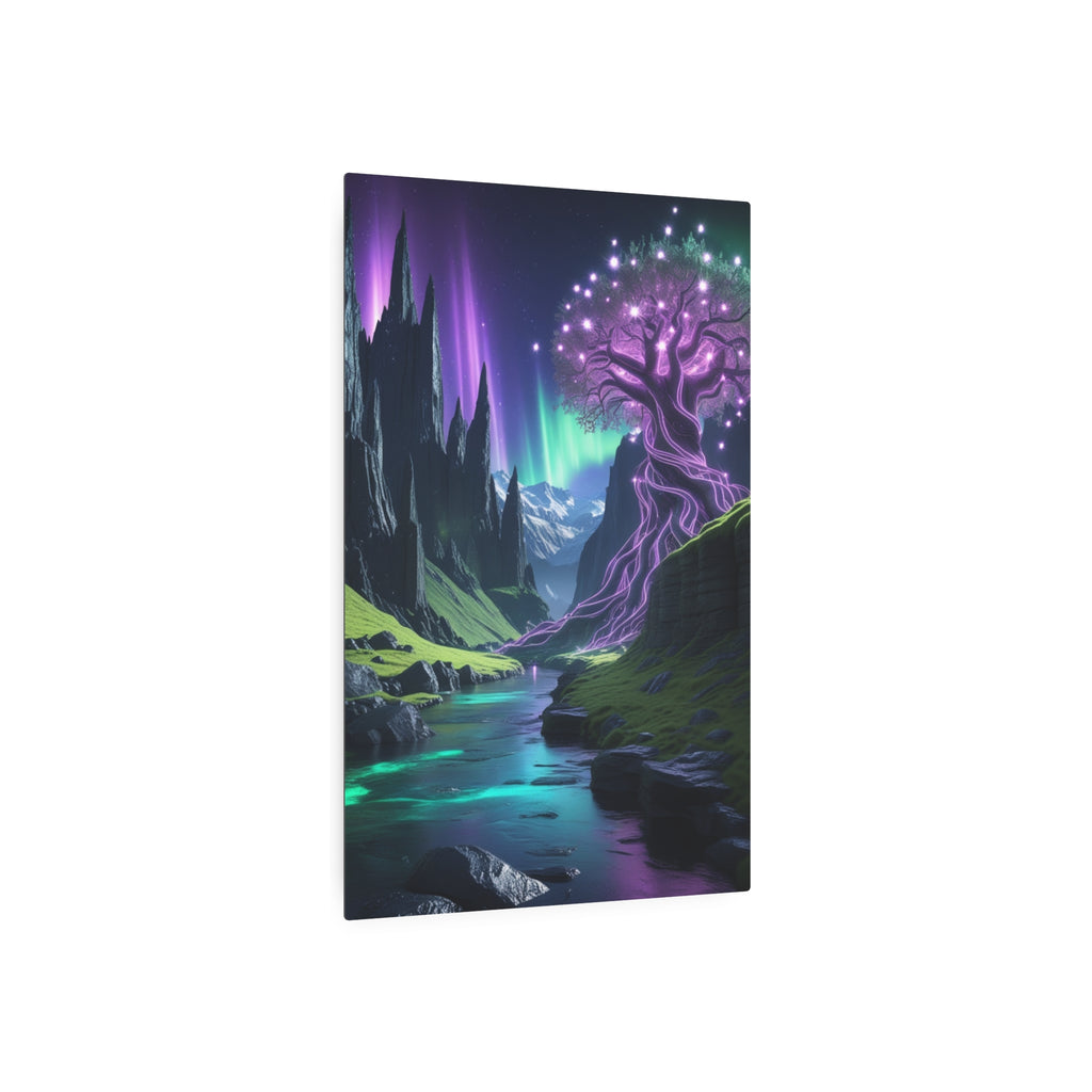 Fantasy Mystical Valley Metal Wall Art – Enchanted Nature Landscape