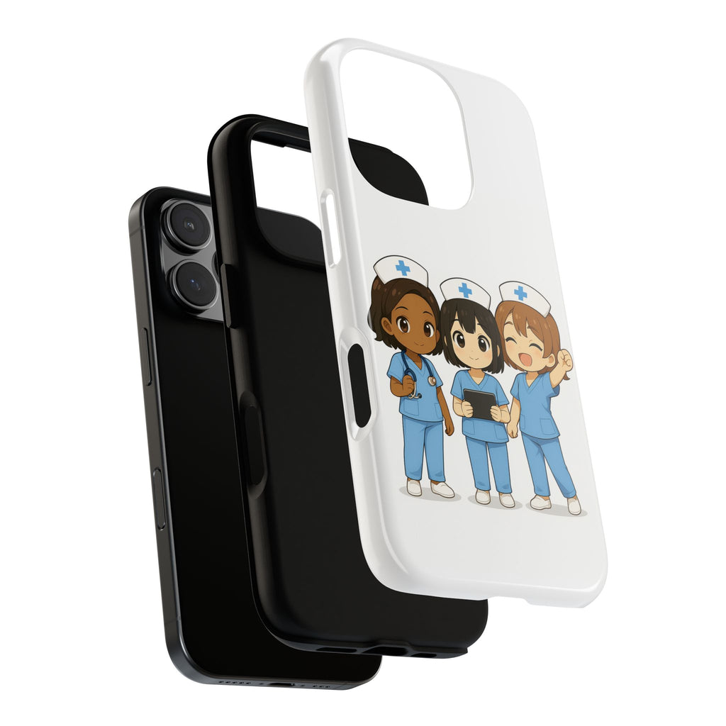 Cute Anime Nurse Phone Case – White, Medical-Inspired Design