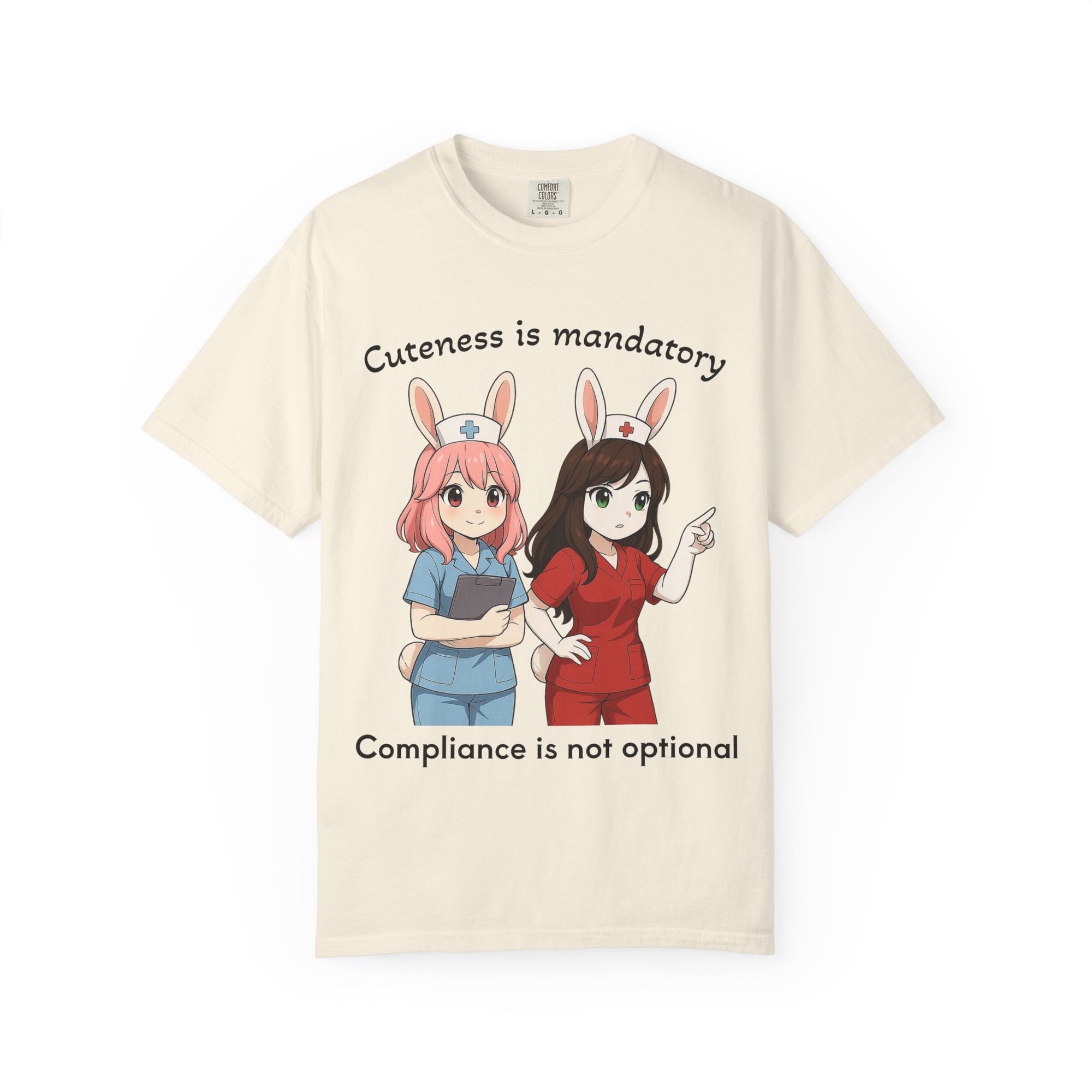 Cute Bunny Nurse Shirt – “Cuteness Is Mandatory” – Premium Comfort Colors Tee