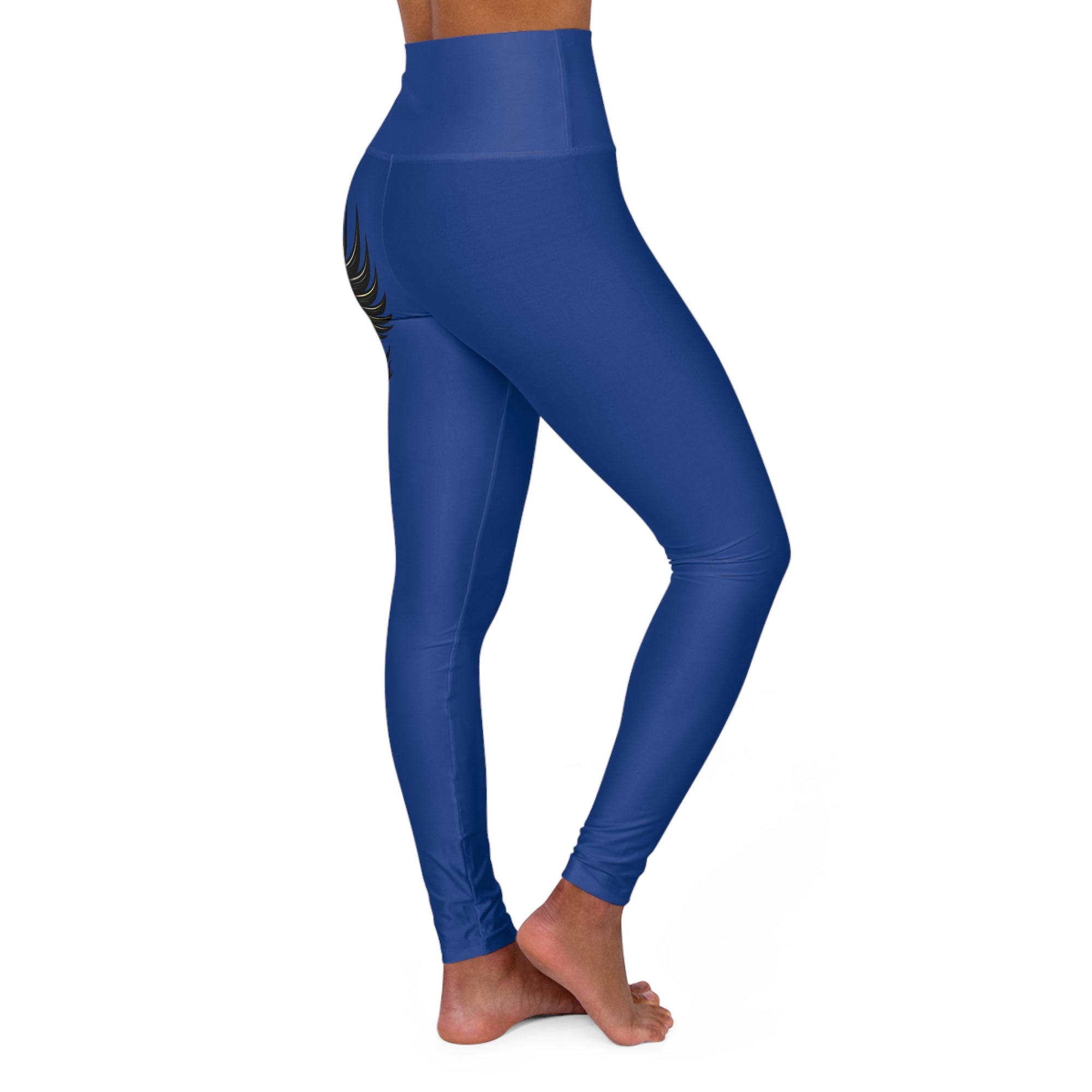 Nurse Caduceus High Waist Yoga Leggings – Blue, Black & Gold
