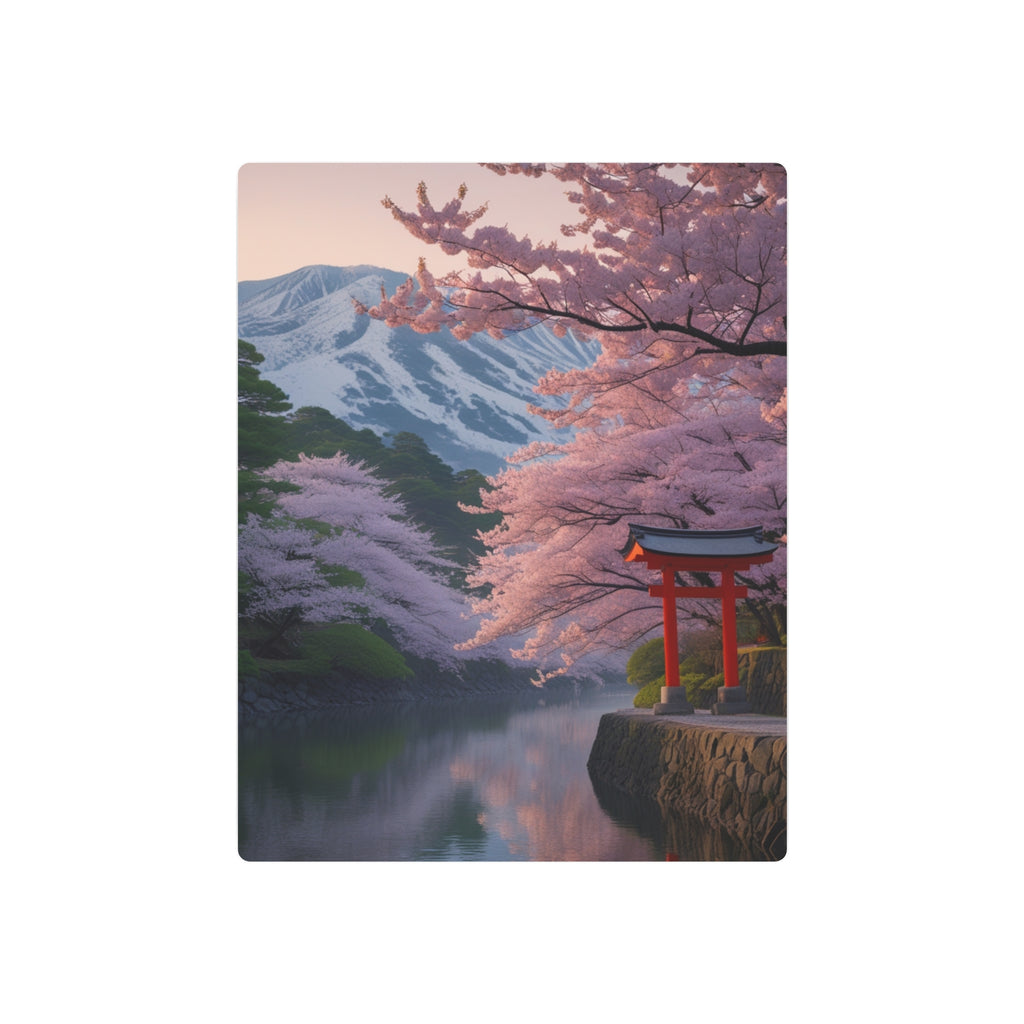Cherry Blossom Torii Metal Wall Art – Japanese Nature Decor
