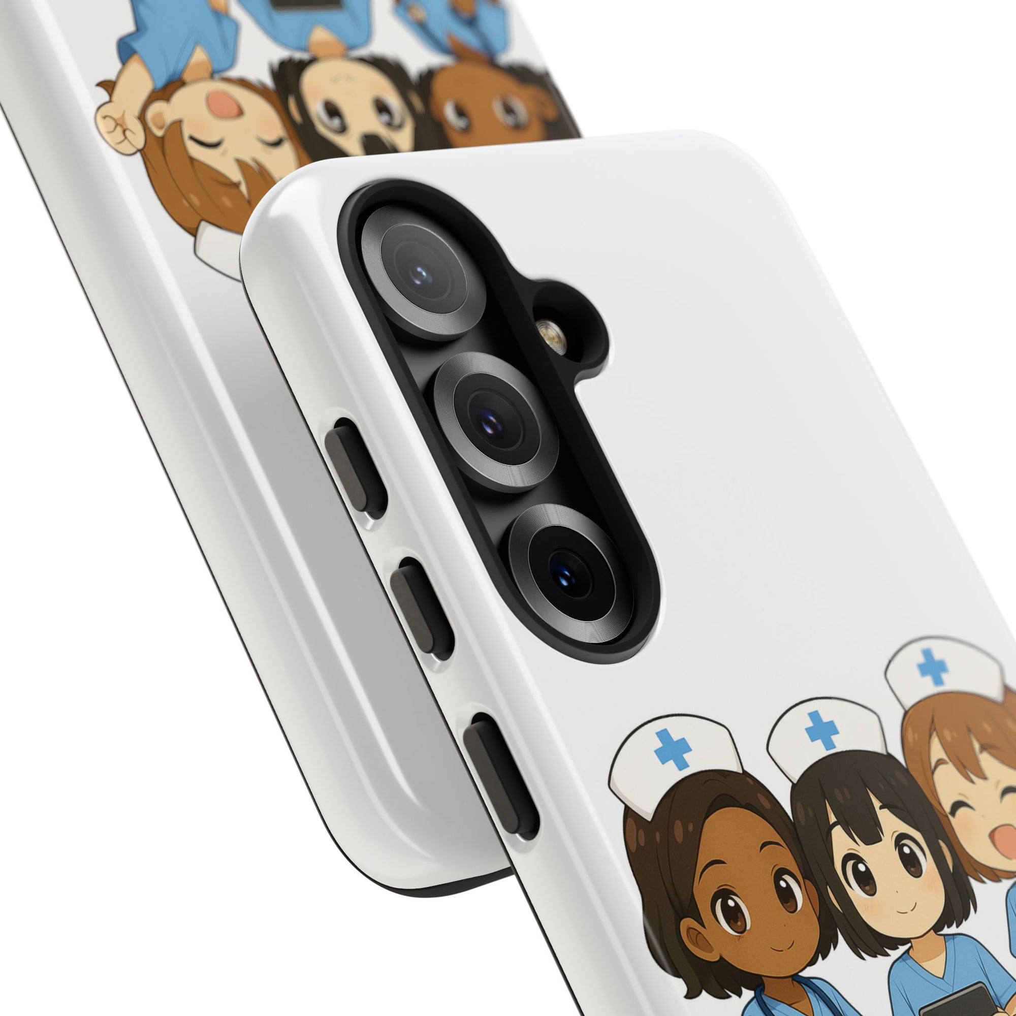 Cute Anime Nurse Phone Case – White, Medical-Inspired Design