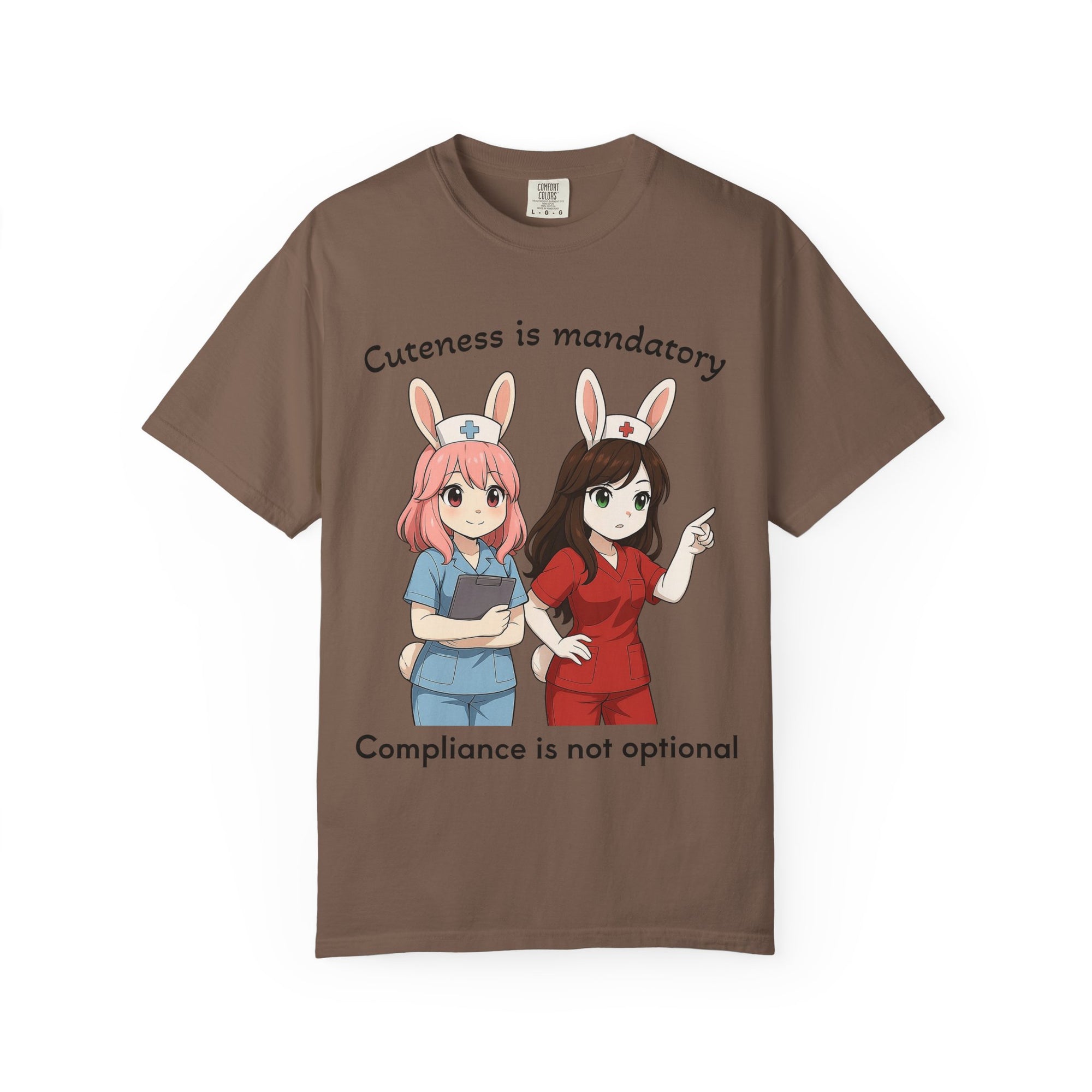 Cute Bunny Nurse Shirt – “Cuteness Is Mandatory” – Premium Comfort Colors Tee