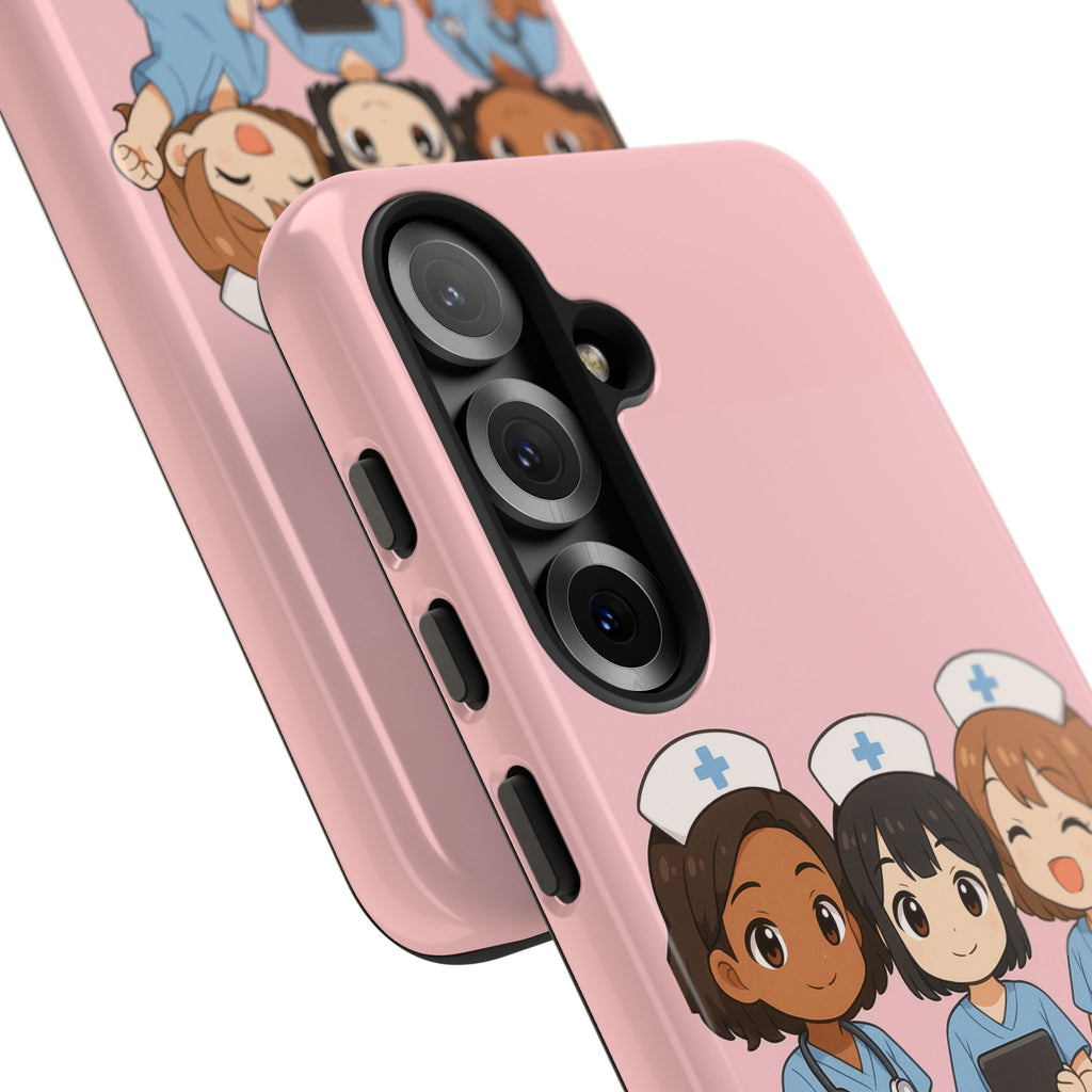 Cute Anime Nurse Phone Case – Pink, Medical-Inspired Design