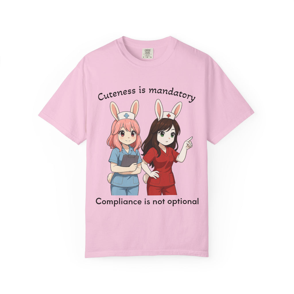 Cute Bunny Nurse Shirt – “Cuteness Is Mandatory” – Premium Comfort Colors Tee