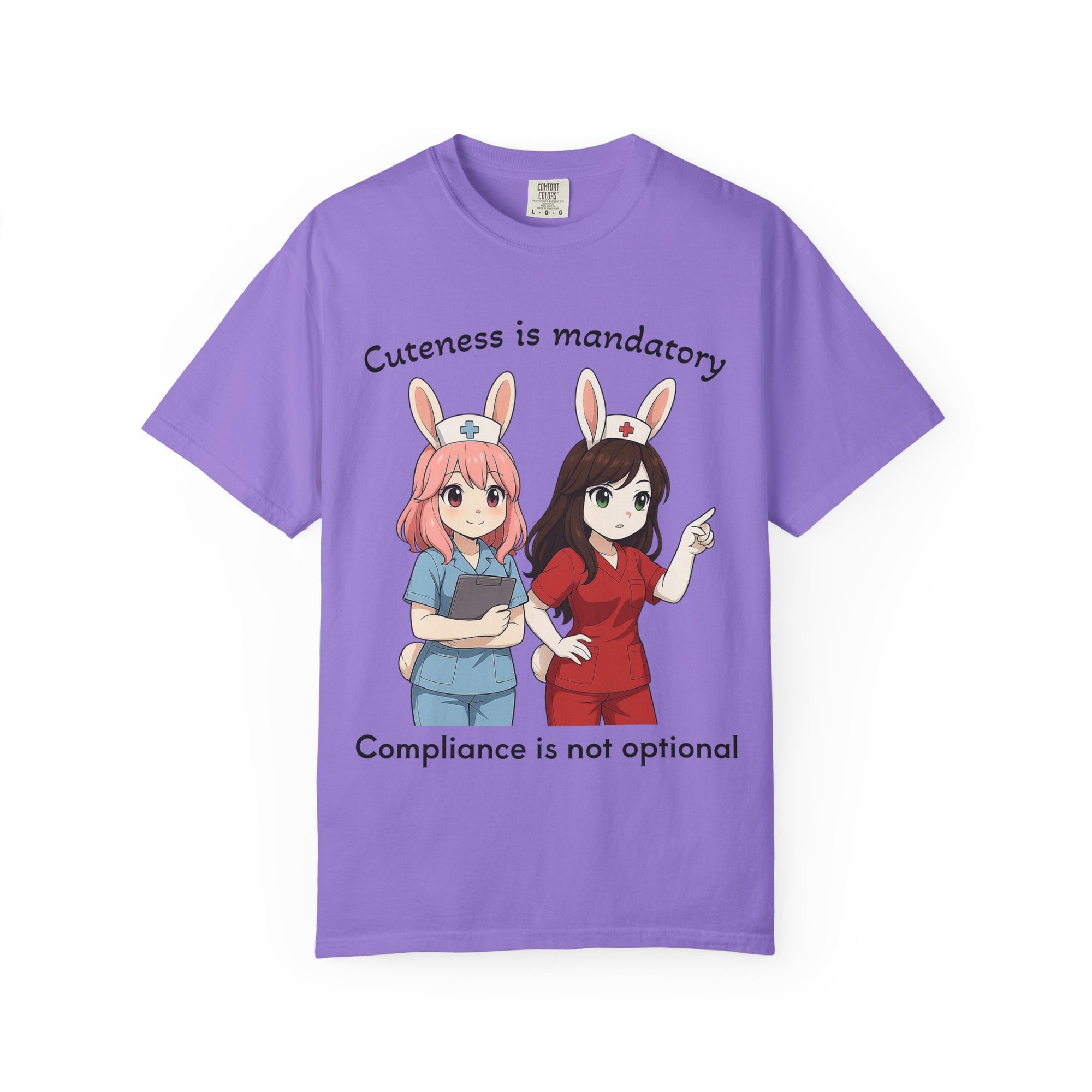 Cute Bunny Nurse Shirt – “Cuteness Is Mandatory” – Premium Comfort Colors Tee