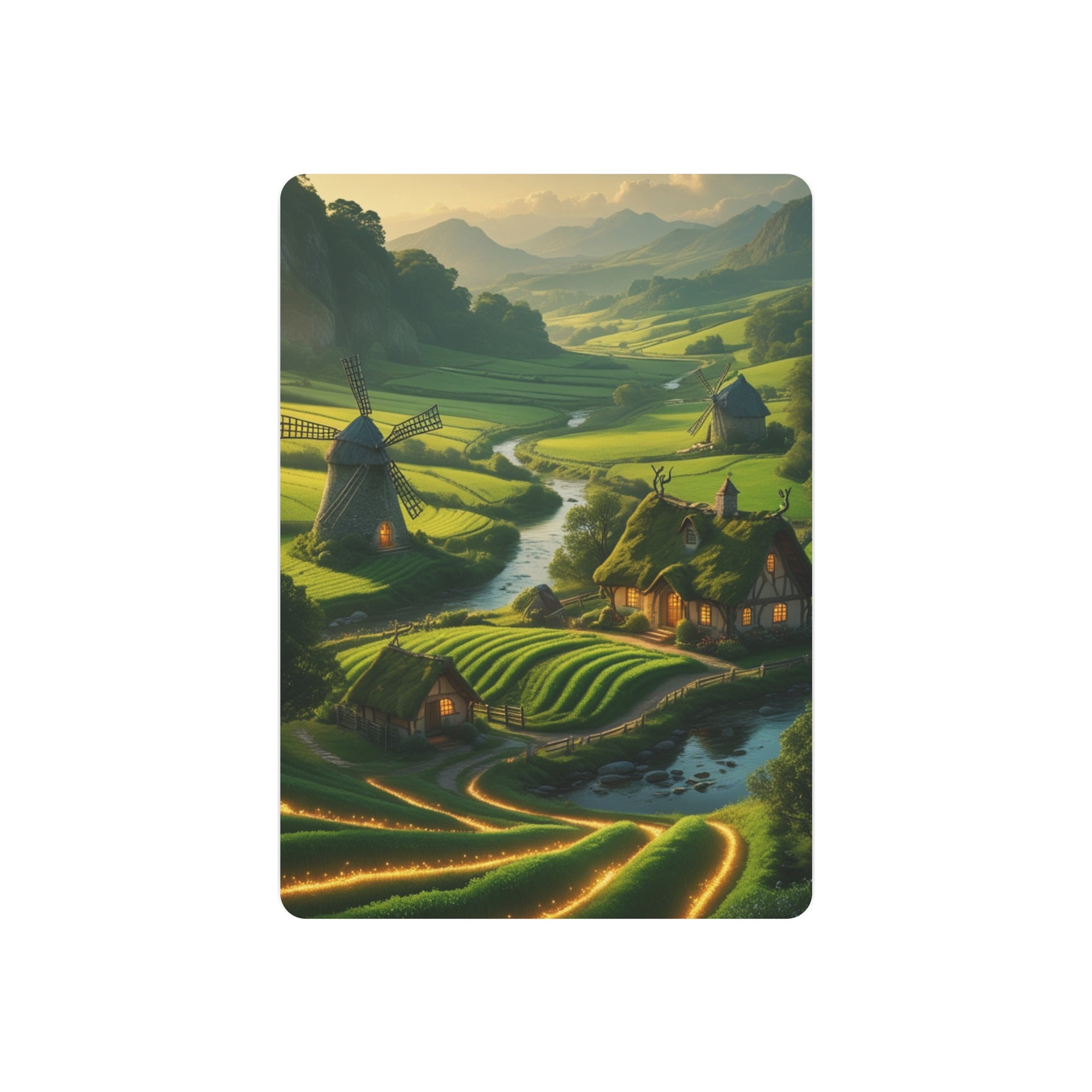 Fantasy Cottage Metal Wall Art – Enchanted Nature Landscape