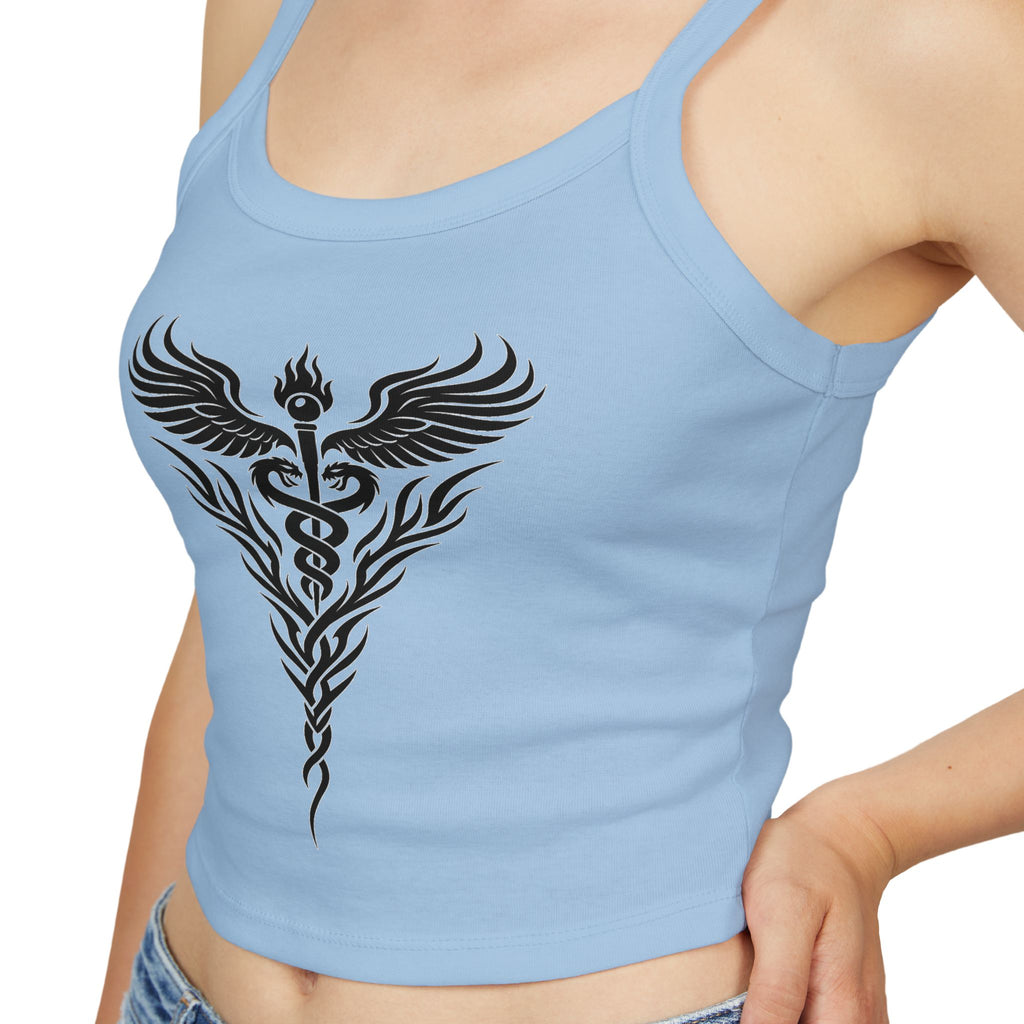 Tribal Caduceus Spaghetti Strap Tank Top - Tribal Caduceus design for nurses