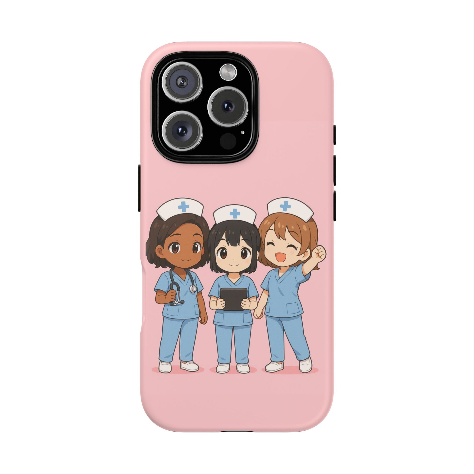 Cute Anime Nurse Phone Case – Pink, Medical-Inspired Design