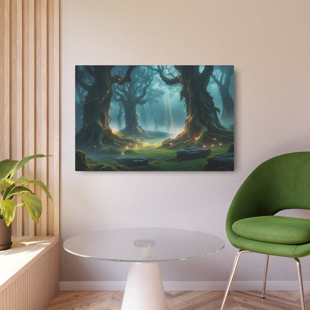 Fantasy Enchanted Misty Forest Metal Wall Art – Scenic Decor