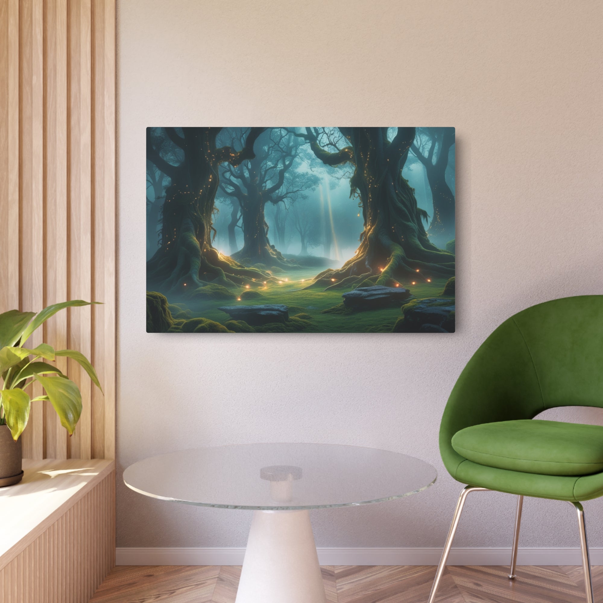 Fantasy Enchanted Misty Forest Metal Wall Art – Scenic Decor