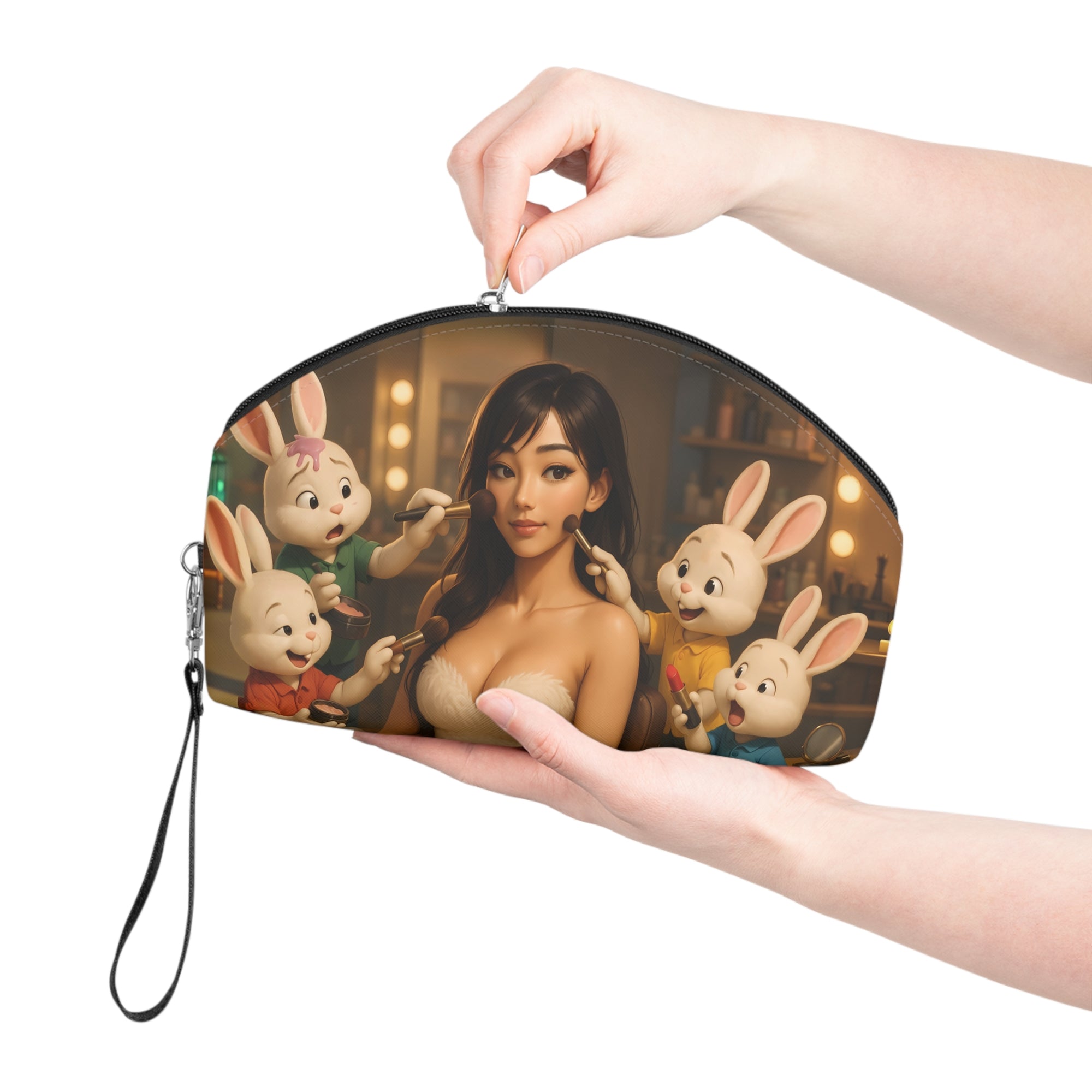 Bunny Blush Makeup Bag – Cute Cosmetic Pouch with Chic Bunny Design