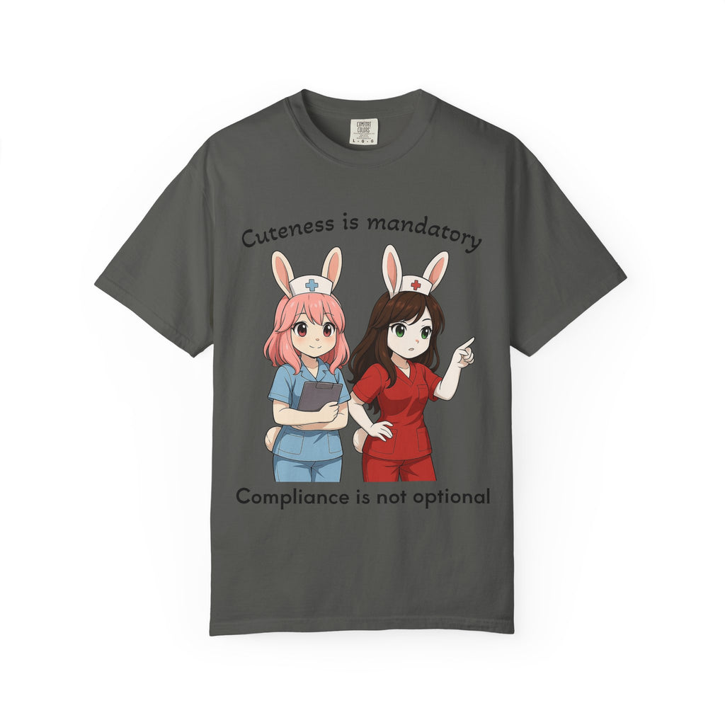 Cute Bunny Nurse Shirt – “Cuteness Is Mandatory” – Premium Comfort Colors Tee