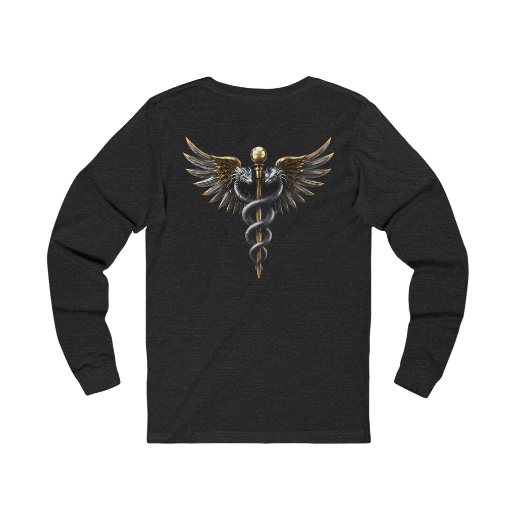 Caduceus & Heartbeat Long Sleeve Shirt for Medical Professionals