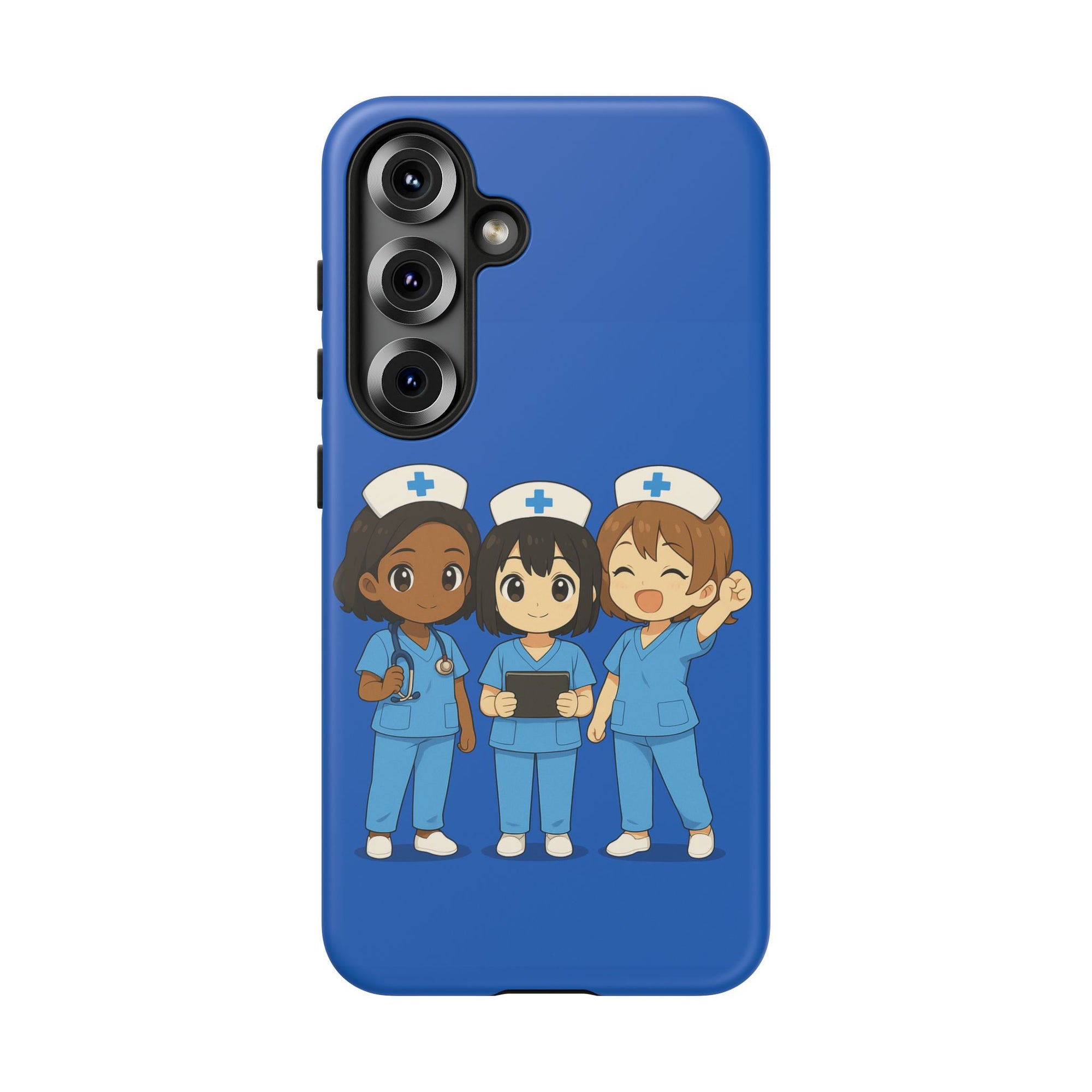 Cute Anime Nurse Phone Case – Blue, Medical-Inspired Design