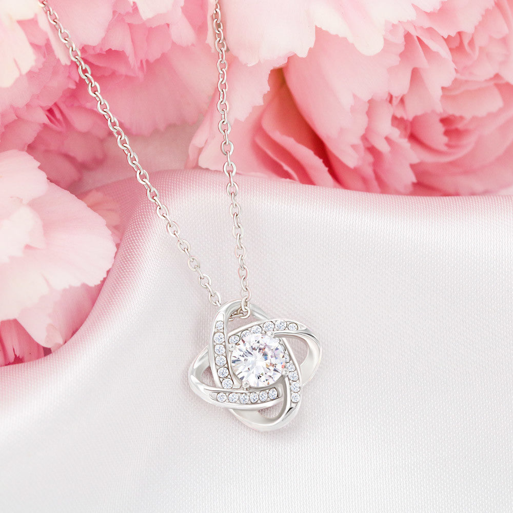 Healthcare Love Knot Necklace – White Gold Necklace