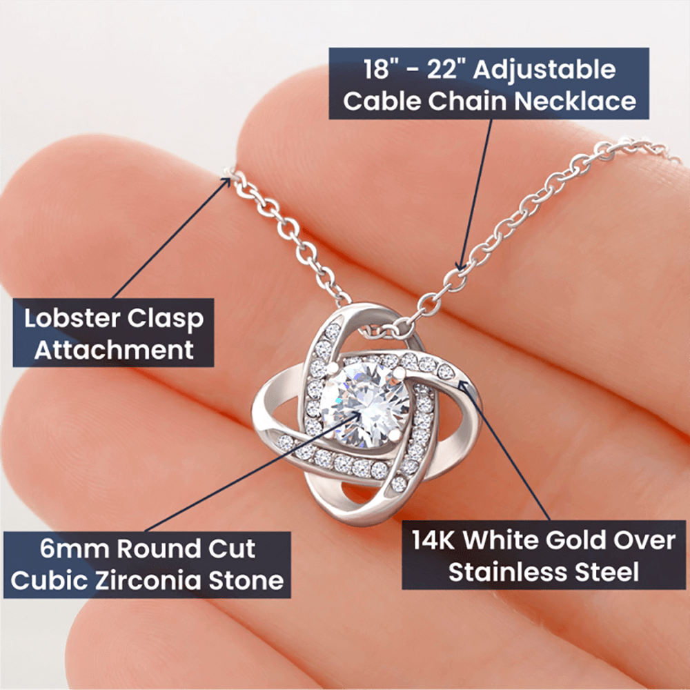 Healthcare Love Knot Necklace – White Gold Necklace