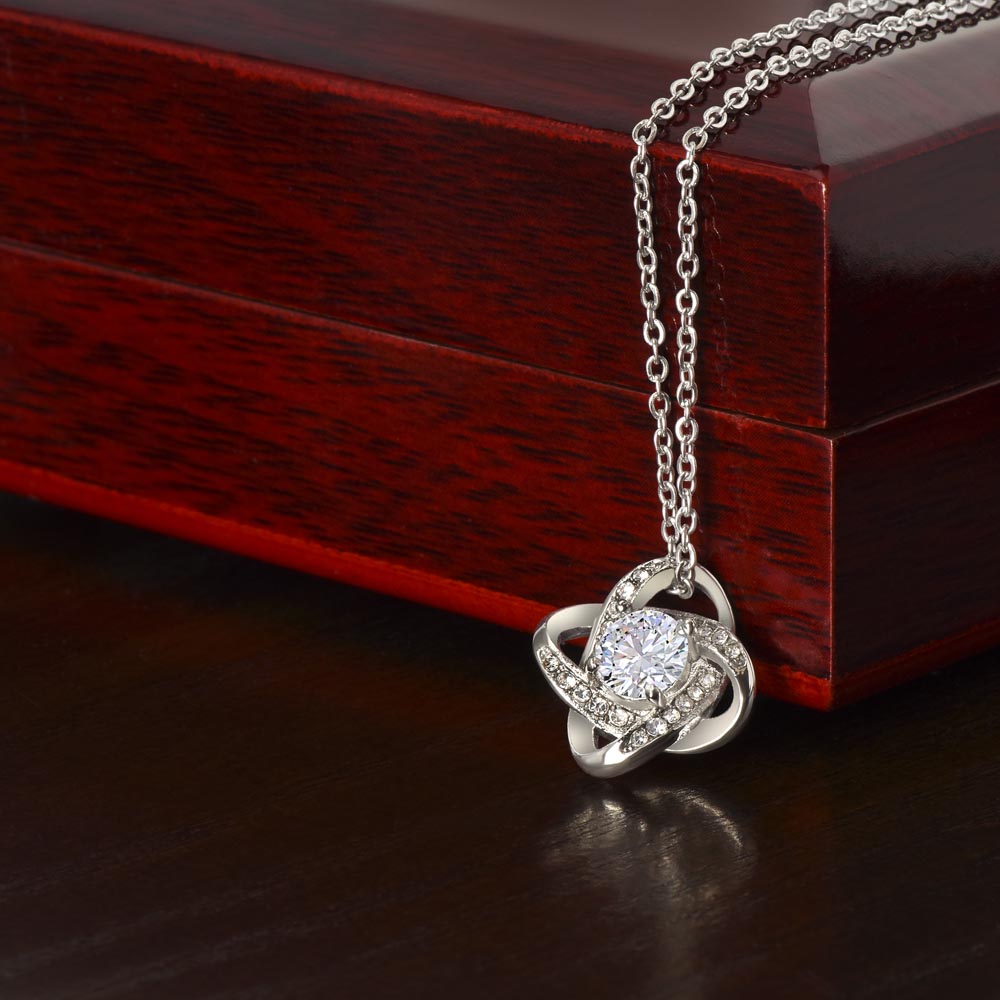 Healthcare Love Knot Necklace – White Gold Necklace