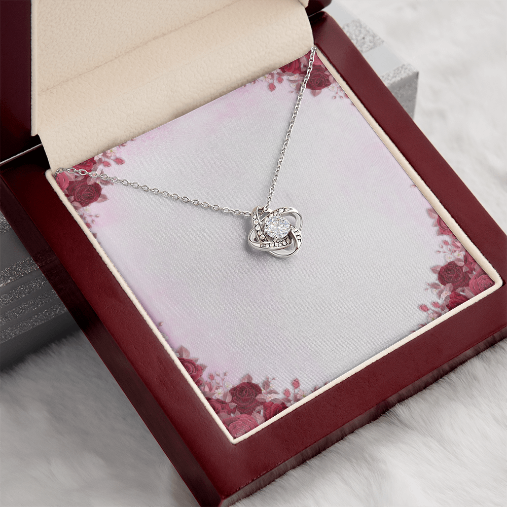 Healthcare Love Knot Necklace – White Gold Necklace