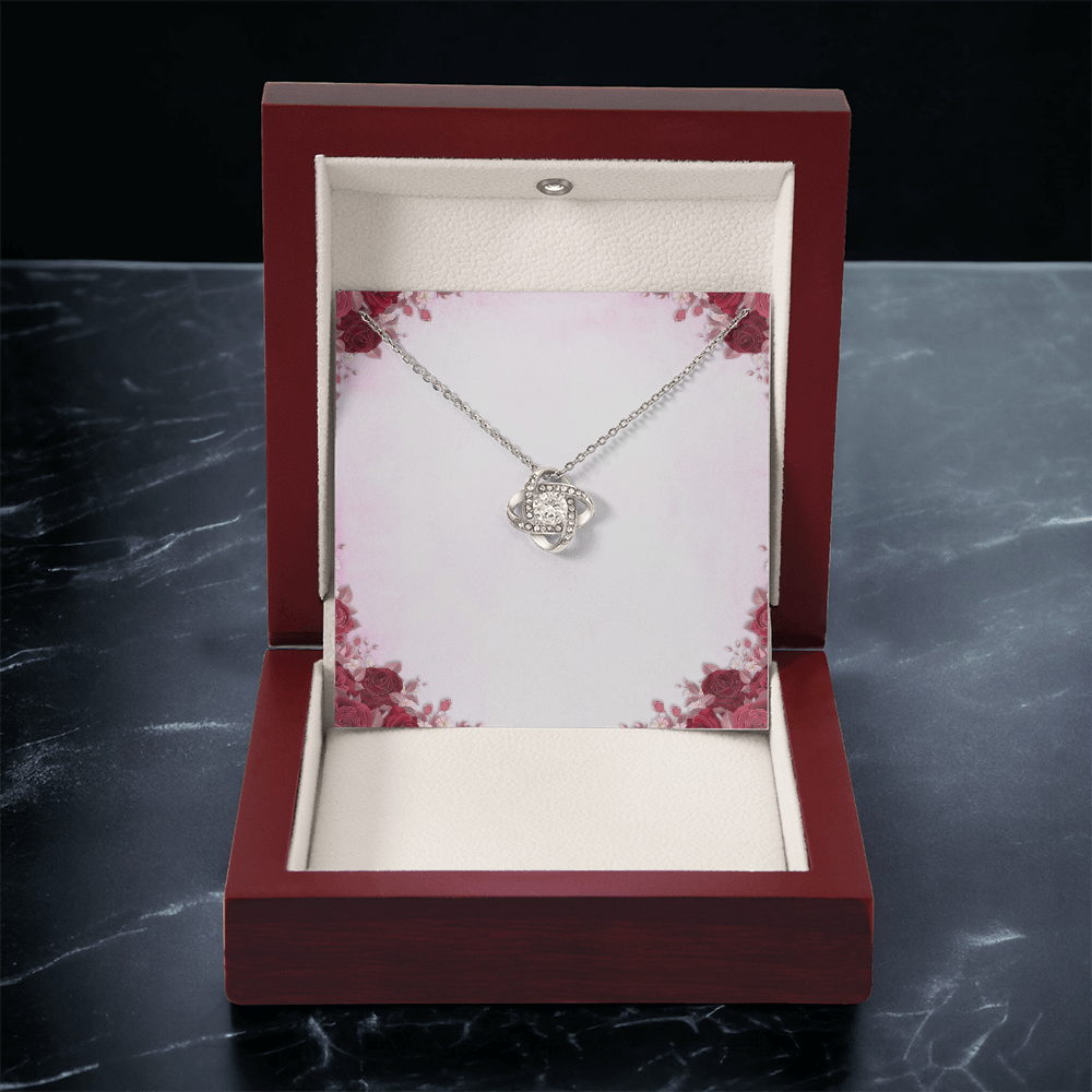 Healthcare Love Knot Necklace – White Gold Necklace