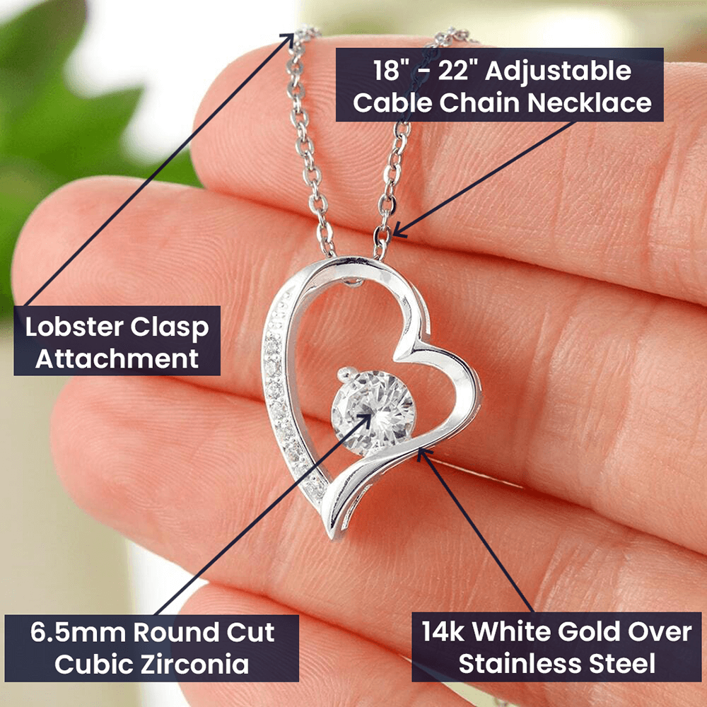 Healthcare Hero Love Necklace - White Gold Heart Pendant